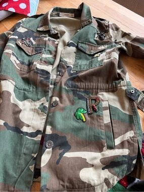 Mango Casual Camouflage Jacket in Olive and Khaki